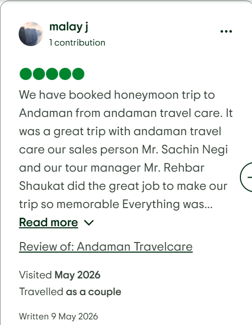 TripAdvisor review by malay j